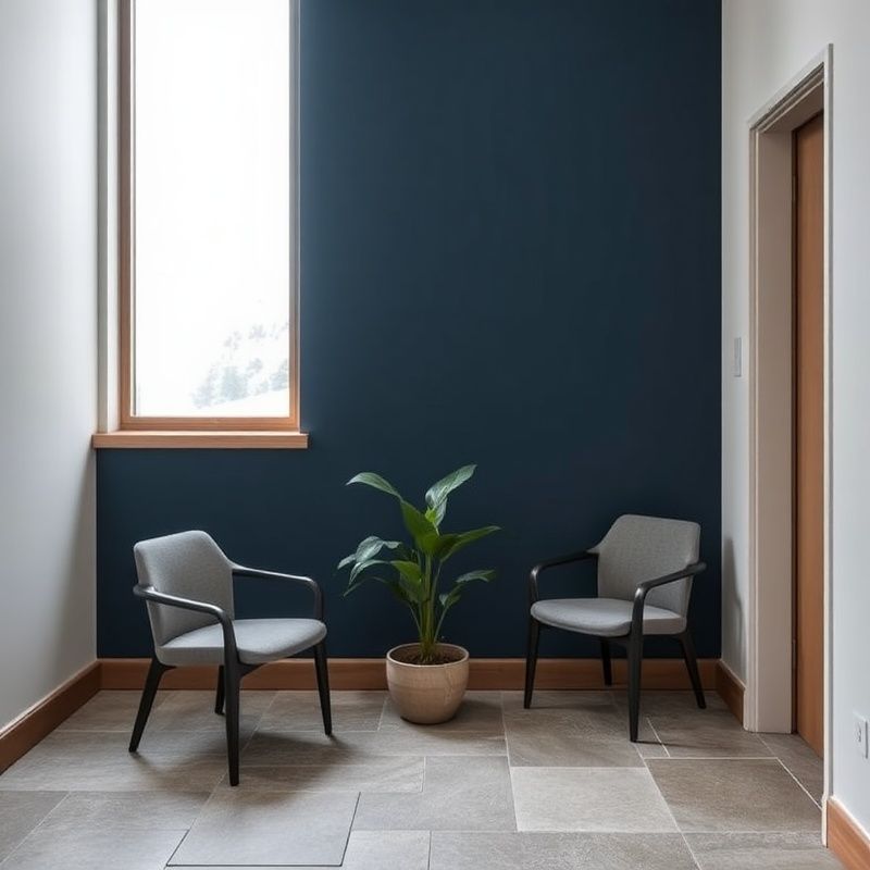 Minimalni sprejemni prostor boutique svetovalnice v Ljubljani